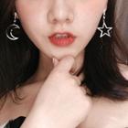 Rhinestone Moon & Star Non-matching Earring