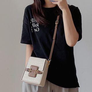 Genuine Leather Croc Grain Crossbody Bag