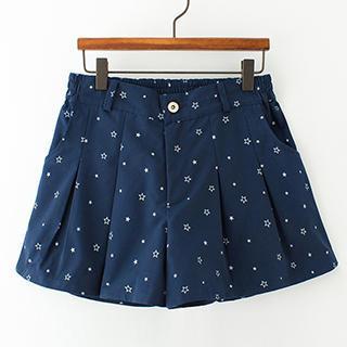 Star Print Pleat Culottes
