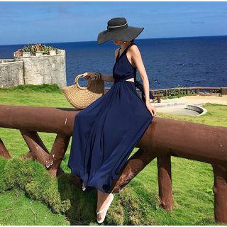 Open-back A-line Midi Dress