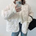Quilted Button-up Jacket White - One Size
