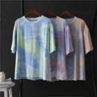 Lettering Tie Dye Short-sleeve T-shirt