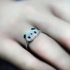 Rhinestone Panda Ring As Shown In Figure - One Size