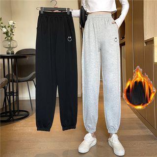 Smiley Embroidered Harem Sweatpants