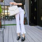 Fringe-hem Semi Boot-cut Pants