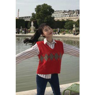 V-neck Pattern Vest
