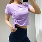 Short-sleeve Letter Tag T-shirt