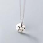 925 Sterling Silver Star & Scallop Disc Pendant Necklace S925 Silver - Set - One Size