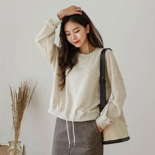 Drawstring-waist Boxy Sweatshirt