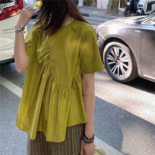 Short-sleeve Irregular Blouse