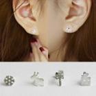 925 Sterling Silver Non-matching Christmas Stud Earring