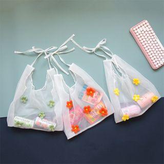 Embellished Mesh Tote Bag