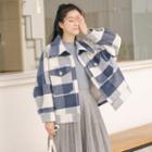 Plaid Collared Zip-up Jacket
