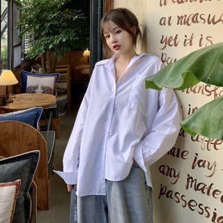 Long Sleeve Asymmetrical Plain Shirt