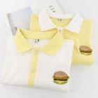 Burger Embroidered Short-sleeve Polo Shirt