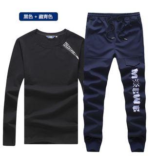 Set: Long-sleeve T-shirt + Letter Sweatpants