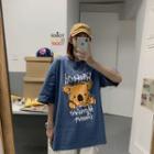 Couple Matching Elbow Sleeve Koala Print T-shirt