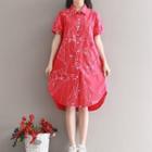 Short-sleeve Print Shirt Dress