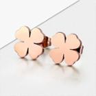 Clover Stud Earrings Rose Gold - One Size