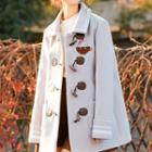 Cat Embroidered Toggle Coat