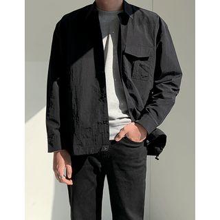 Cargo-pocket Drawstring Shirt Jacket