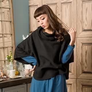 Brushed-fleece Cape Top