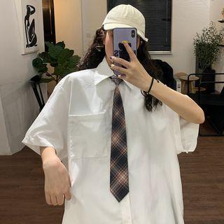 Plain Short-sleeve Shirt / Belt