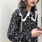 Lace Trim Heart Printed Blouse / Dress