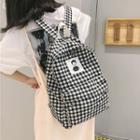 Tagged Checker Backpack