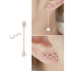 Faux-pearl Drop Star Asymmetric Earrings