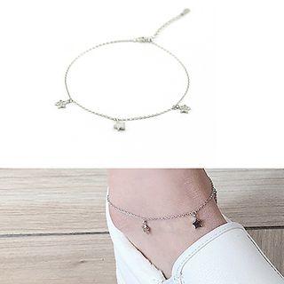 925 Sterling Silver Star Anklet 925 Silver - Star - Silver - One Size