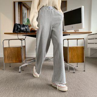 Label-patched Wide-leg Pants