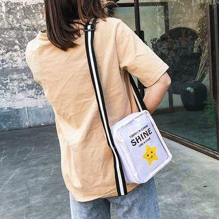 Star Print Canvas Crossbody Bag
