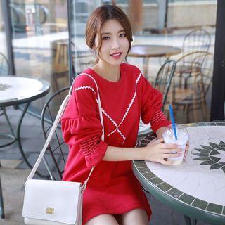 Bell-sleeve Ruffle-hem Pullover Dress