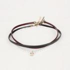 Faux-pearl Faux-leather Tiered Choker