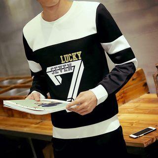 Color-block Print Pullover