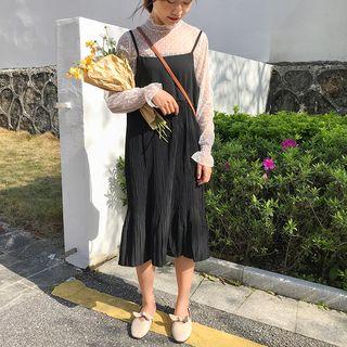Spaghetti Strap Crinkle Chiffon Dress