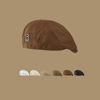 Letter R Embroidered Beret Hat