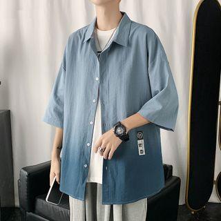 3/4-sleeve Ombre Shirt