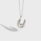 U Shape Pendant Sterling Silver Necklace Silver - One Size