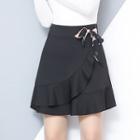 Side-tie Inset Shorts A-line Skirt