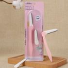 Set: Stainless Steel Eyebrow Razor + Replacement Blade Set - Pink - One Size