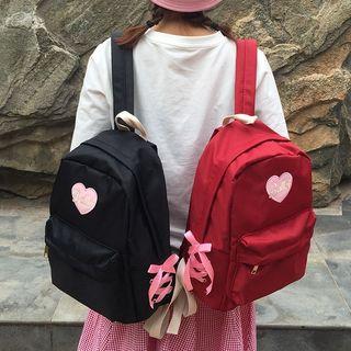 Lace Up Heart Nylon Backpack