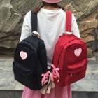 Lace Up Heart Nylon Backpack