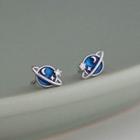 Planet Sterling Silver Earring 1 Pair - Blue - One Size