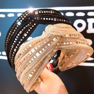 Sequined Lace Criss Cross Headband