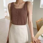 Square-neck Cable-knit Tank Top