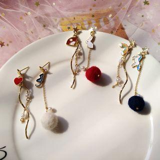 Non-matching Bobble & Swirl Dangle Earring