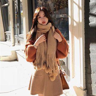 Set: Puff Sleeve Sweater + A-line Mini Skirt