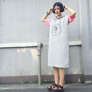 Short-sleeve Hooded T-shirt Dress
